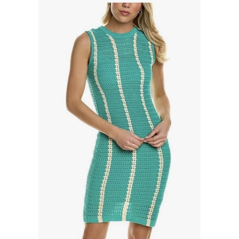 Monrow Bodycon Dress Women's Medium Teal Sleeveless Career Work Sheath Casual